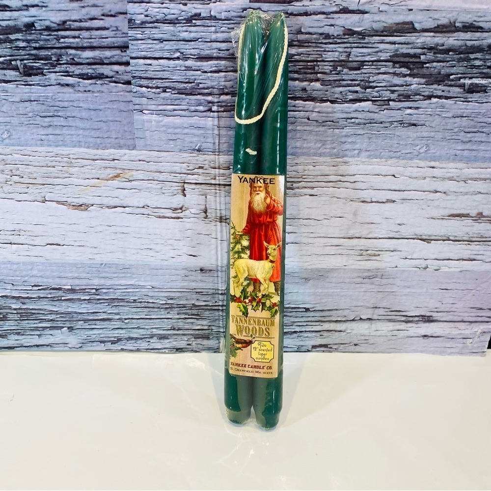 Vintage Yankee Candle Tannenbaum Woods Taper Sticks 1 Pair 12” New Old Stock